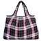 Wrapables Large Foldable Tote Nylon Reusable Grocery Bags, Red Plaid